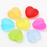 30pcs Bolas De Acrílico En Forma De Corazón Mate Multicolor Para Creación De Joyas Pulseras Collares Accesorios 13x14mm - details 0