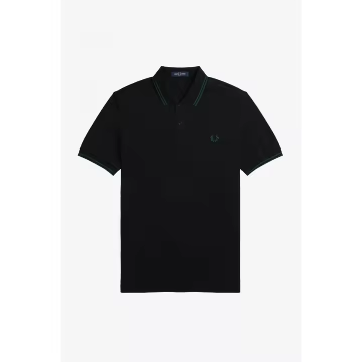 Fred Perry Slim Fit Twin Tipped Polo Black / Ivy / Ivy - 1