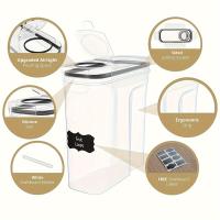 Set De 4 Contenedores Airtight Para Alimentos De Plástico Capacidad De 4L/2.5L Transparentes Para Almacenamiento De Cereales Snacks Y Azúcar - details 5