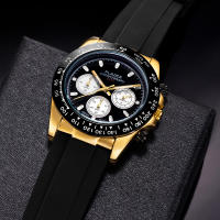 Reloj De Pulsera Masculino PLADEN Con Cronógrafo Resistente Al Agua Y Luminoso Correa De Goma Estilo Clásico De Negocios Para Caballeros - details 4