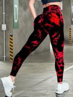 Leggings De Yoga Para Mujer High Waisted Levanta Glúteos Con Contracción Abdominal Estampado Tie Dye Sportswear Fitness - details 5