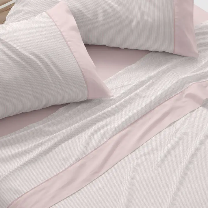 Juego sábanas Diseño 297. BURRITO BLANCO. Incluye sábana encimera, bajera y 1/2 fundas de almohadas. Estampado de rayitas.Disponible envarios colores. 50% Algodón - 50% Poliéster. Tamaños 80, 90, 105, 120, 135, 150, 160 y 180 cm - 1