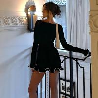 Vestidos Elegantes Para Mujer Con Cuello Redondo Y Manga Larga Slim Casual En Rosa Negro Blanco Vestidos Cortos Chic Para Fiesta Y Calle - details 4