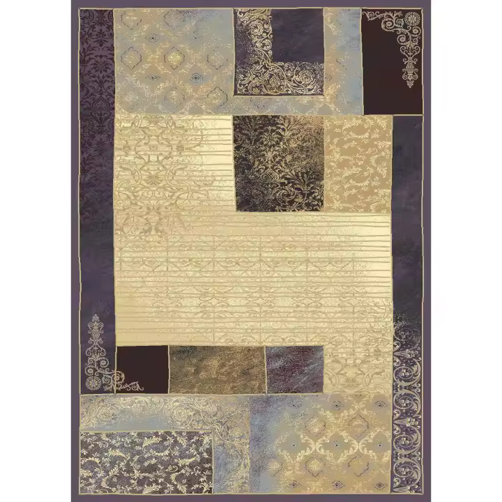 ALFOMBRAS CONFORT . Alfombra Calidad Konya Mod 148C2880 Violeta 100% Viscosa, Lavable en Lavadora,Antideslizante - 1