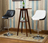 Silla giratoria de Bar alta ajustable, TABURETE asiento nórdico moderno, elevador de escritorio frontal con taburete alto, respaldo de moda, silla de Bar con patas de Metal de estilo nordic,sillas de comedor PU - details 2