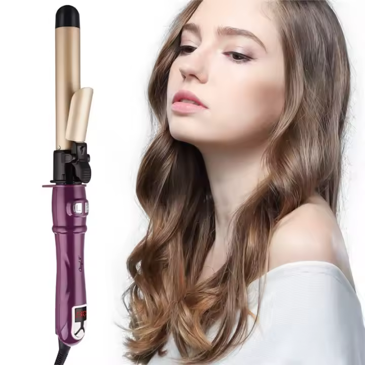 Varita de rizador de pelo giratorio automático, culer de pelo, rizador de pelo profesional de actualización u ondas para todo tipo de cabello con pinzas de pelo y herramienta de limpieza (rojo) - 1