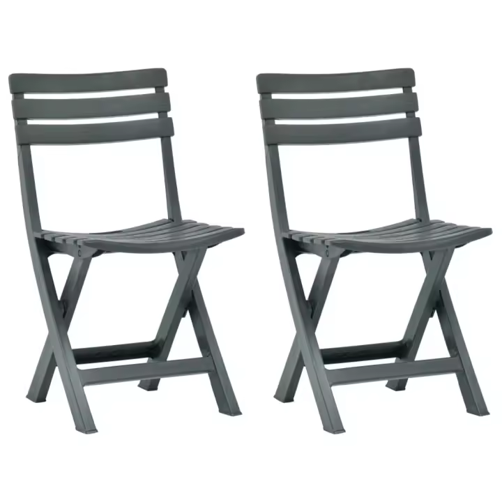 vidaXL Silla de jardín plegable 2 unidades plástico verde - 1