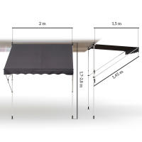 Outsunny Brazo Ajustable 200x150cm Gris Aluminio para Balcón y Terraza - details 3