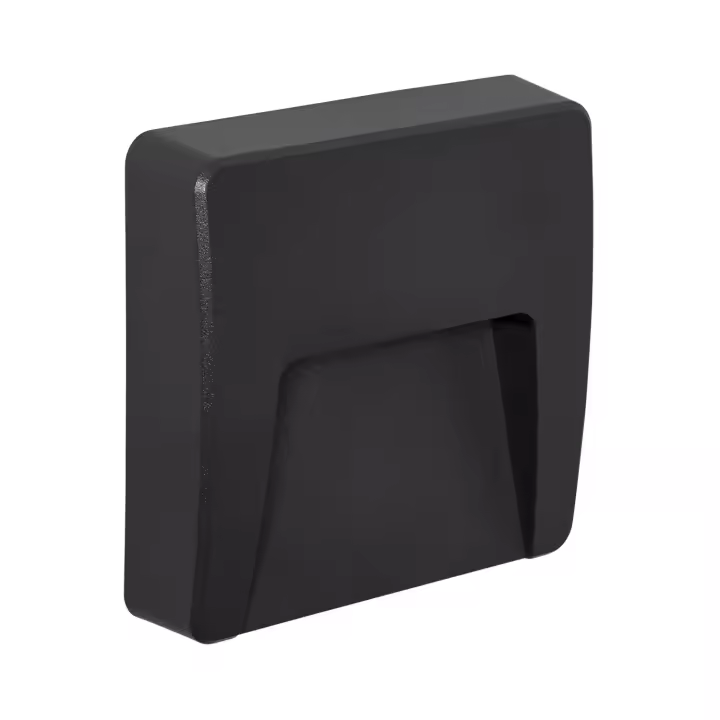 Ledkia Baliza Exterior LED 3W Superficie Pared Cuadrado Negro Dag - 1