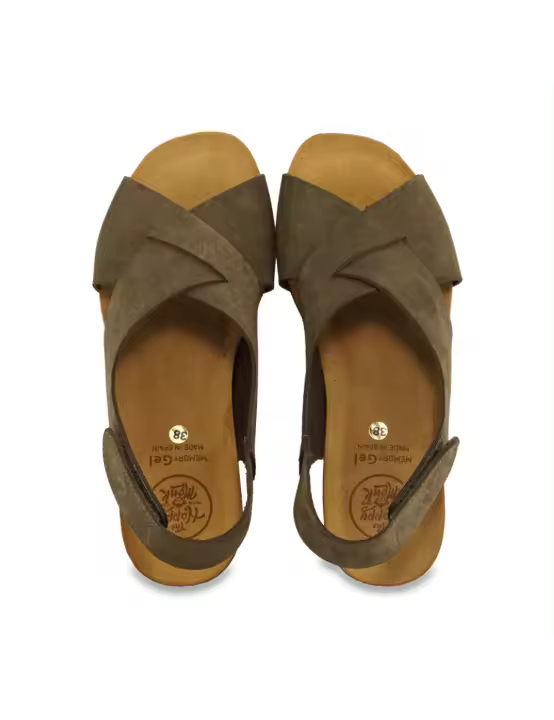 The Happy Monk Sandalia Mujer Serraje Velcro Plana Cruzada - 1