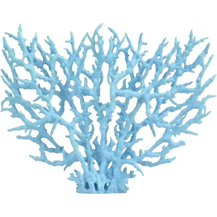Adorno de coral artificial para acuario, plantas de plástico para pecera, decoración para paisaje de acuario, 20 x 26 cm, color azul - 1