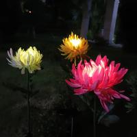 Luces Solares Para Jardín Flores LED Chrysanthemum Decoración Exterior Para Valla De Jardín Luz De Prado Solar Autónoma IP44 ABS - details 1