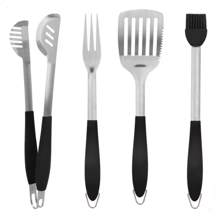 Aktive Utensilios Para Barbacoa Set 4 Plateado - 1