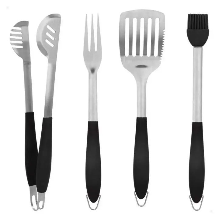 Aktive Utensilios Para Barbacoa Set 4 Plateado - 1