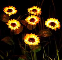 1pc Luz De Girasol Solar Con 3 Cabezas Palillo De Jardín Decorativo Impermeable LED Para Patio Jardín Yard - details 9