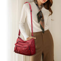Bolso De Hombro Y Cruzado De Cuero PU Vintage Para Mujer De Alta Calidad Con Multípodos Diseño De Lujo Bolso De Mujer - details 4