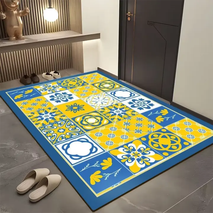 Carpet De Lattice Para Sala De Estar Cocina Piso Alfombra De Entrada Balcón Hogar Antideslizante Bohemia Decorativa Grande Suave - 1