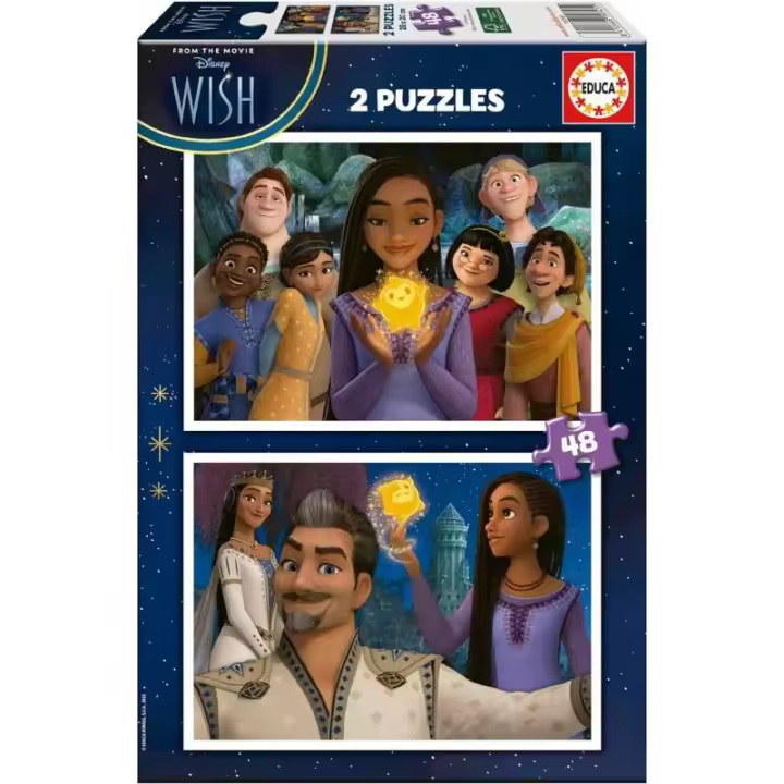 Educa Puzzle Disney Wish 2x48 Piezas - Desarrollo Motricidad Fina - Estimula Atención - Recomendado 4 Años - 1