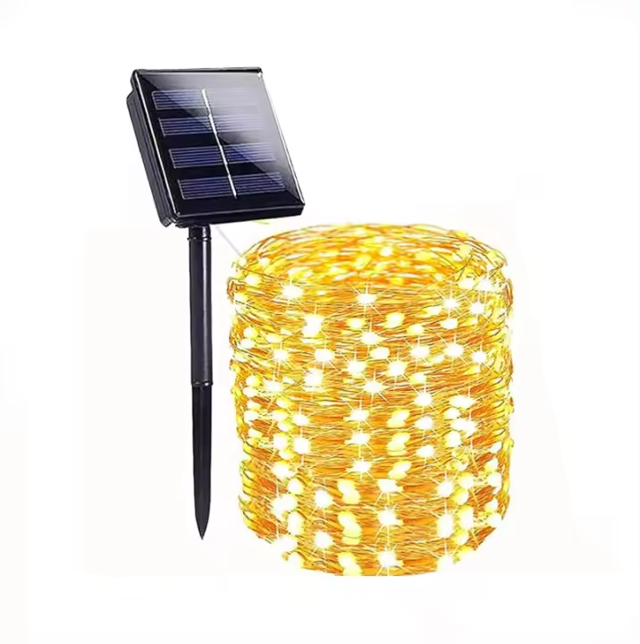 Luces De Cadena LED Solares Para Decoración De Navidad Exterior Impermeables Para Jardín Luces Faeiritas De Fiesta 6m/12m/23m/33m Multicolor Y Blanco Cálido - 1