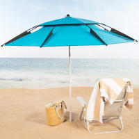 Aktive - Sombrilla de playa y pesca antiviento 200 cm, azul, protección UV50, ventilación superior, inclinación ajustable, 8 varillas de fibra de vidrio, tubo 22/25 mm, funda incluida - details 1