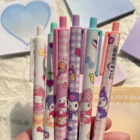 Sanrio Gel Pen 12Pcs Kawaii Hello Kitty Fresa Cinnamoroll Kuromi Melody Estación De Trabajo Estudiantes Bolígrafo 0.5 Negro Exam Pen - details 5
