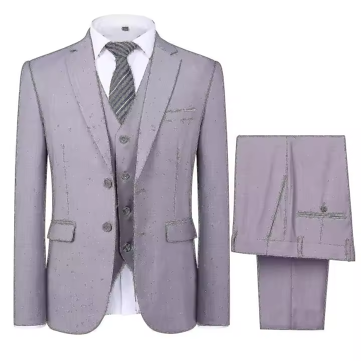 Mens Suit Wedding Party Dinner 3-pieces Suit Blazer Vest Pants 9 Colors - 1