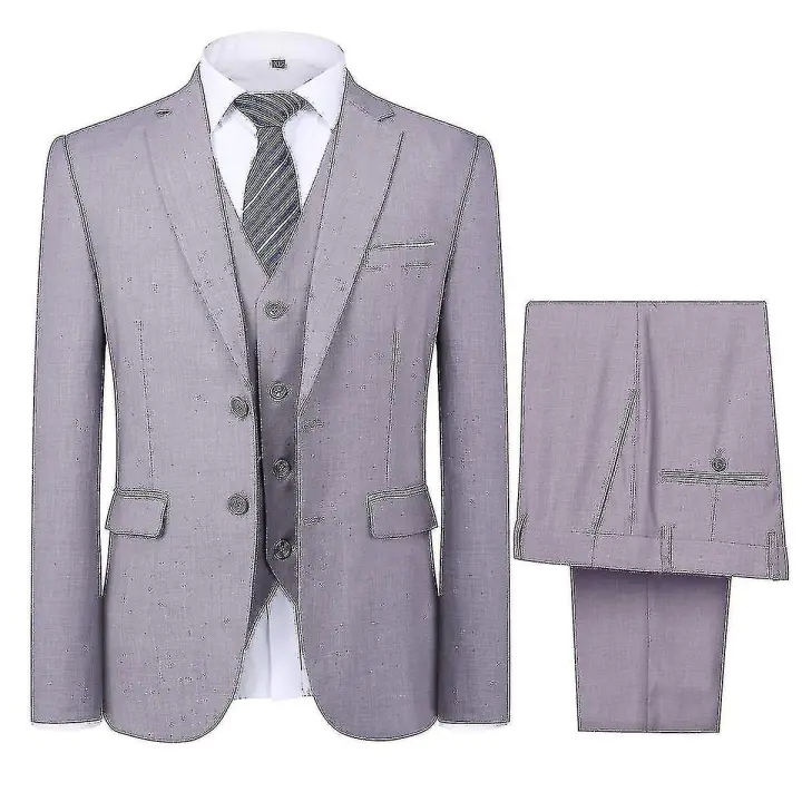 Mens Suit Wedding Party Dinner 3-pieces Suit Blazer Vest Pants 9 Colors - 1
