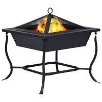 vidaXL Brasero de acero negro 42x42x45 cm - details 1