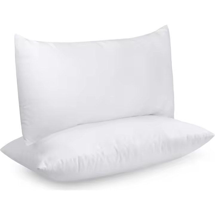 Pack de 2 Almohadas Blancas 40x80 cm | Relleno de Fibra Siliconada Suave | Cómodas y Decorativas para Cama o Sofá | Envío al Vacío | Tacto Mullido y Acogedor - 1