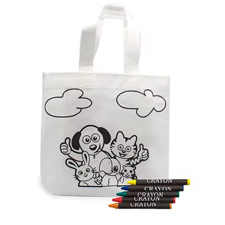 Bolsa de merienda para niños con 5 ceras de colores para colorear. Regalos infantiles para dar en fiestas de cumpleaños, colegios, guarderías, Bodas, Bautizos, Comuniones y eventos con niños.. - 1
