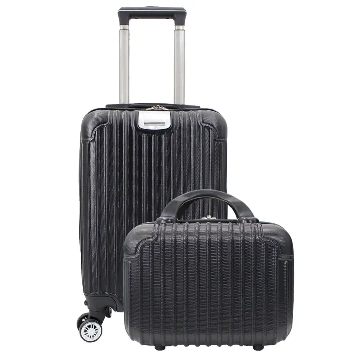 Maleta de avión de mano, equipaje de viaje, carrito de cabina ABS rígido, 4 ruedas con bolsa de aseo rígida a juego 33*21*51cm - 1