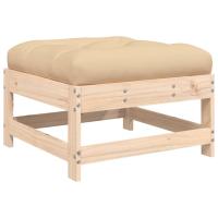 vidaXL Taburete de jardín con cojín madera maciza de pino Pino natural, Pino blanco, Pino gris Conjunto Terraza Muebles Jardín Exterior Juego de Muebles de jardín Mueble Jardín Exterior Muebles de Salon Exterior - details 6