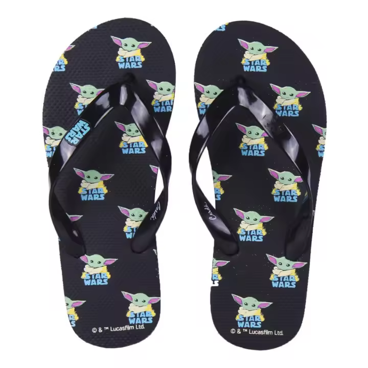 Chanclas Star Wars Negras con Estampados y Detalle en Relieve para Hombre - 1