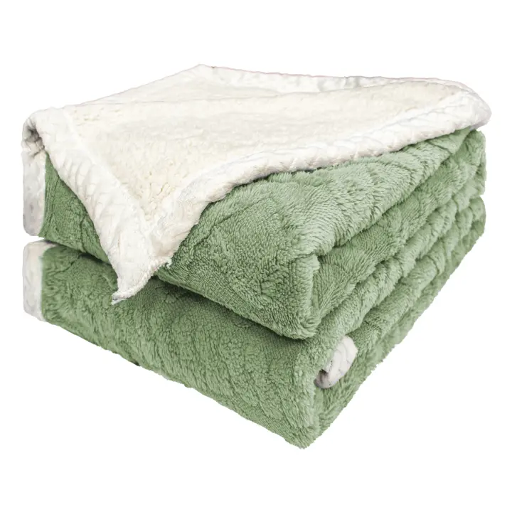 NQT Manta Borreguillo Jacquard para Sofá Cama 130x160cm, 160x220cm y 220x240cm - Mantas Polar Reversible de Sherpa Gruesa, Calientes Super Suaves y Cómodas - 1