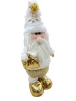 Decoración navideño, GNOMO dorado con gorro y con barba blanca, 45 cm, santa claus dorado, figura de navidad, navidad, papa noel con barba, detalles esmeradas, calidad máxima, - details 1