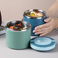 Gran CAPACIDAD DE ACERO INOXIDABLE taza de sopa de sello con tapa y vajilla mango a prueba de fugas para los trabajadores de oficina, estudiantes y niños - details 0