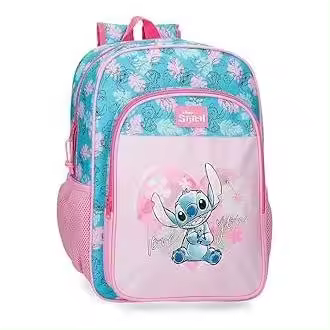 Mochila Stitch Grande, Color Rosa, Licencia 100% Oficial, 40x30x13cm, Kiglam - 1