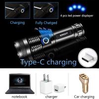 Linterna De Mano Zoom Alta Potencia 4 Núcleos XHP50 LED Tipo C USB Recargable Con Batería 18650 Lámpara Exterior Para Camping - details 4
