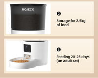 ROJECO Dispensador Inteligente De Alimentos Para Gatos Y Perros 3L Recargable Con WIFI Control Remoto Para Alimentación Automática - details 9