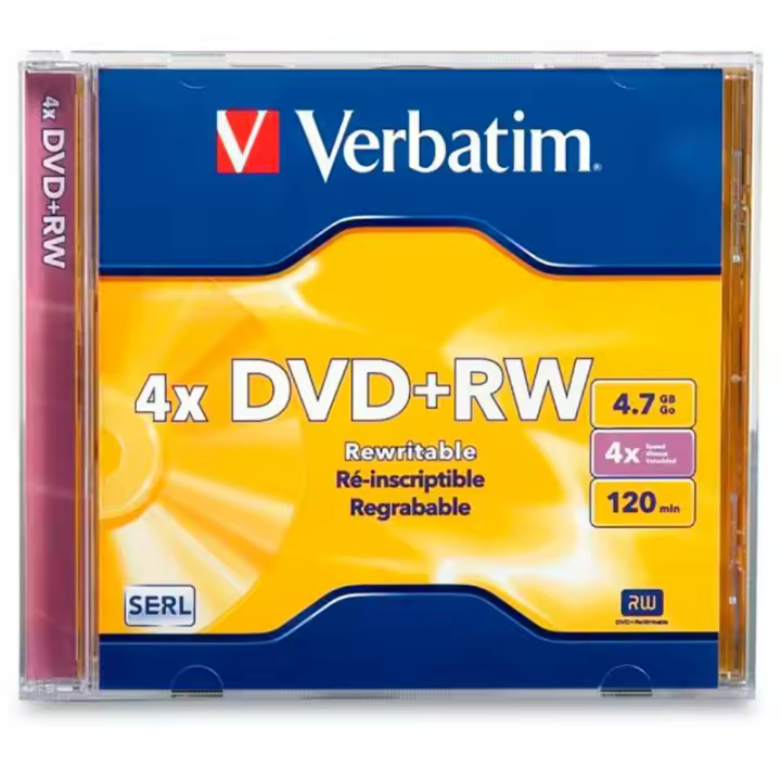 Verbatim Dvd+rw 4x Caja Ancha Mod.43228 Regrabable ( Precio X Unidad ) - 1