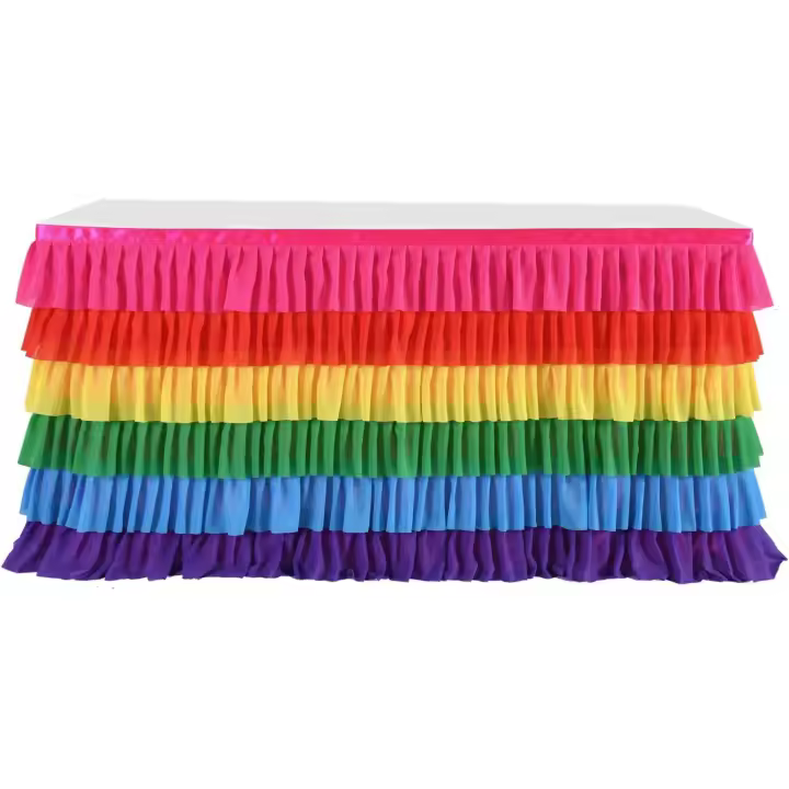 Falda de mesa para mesa rectangular o redonda, falda de mesa de tul para sirena, fiesta de cumpleaños L72in×H30in - 1