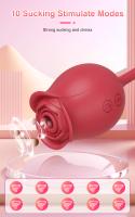 Juguete Sexual Para Mujeres Rose-Toy Dildo Vibrador Con Estimulador De Clítoris Y Lengua Licking Sucker De Silicona Médica - details 8