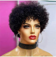 Pelucas Ricas De Enredos Para Mujeres Negras Pre Despeinadas De Máquina Peluca Brasileña De Cabello Humano Virgen Remy Textura Jerry Curl Longitud Corta (4-16 Pulgadas) - details 3