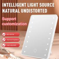 Espejo Con 16 Luz Led Natural Rectangular Con Pie Blanco Para Maquillaje 17x22 Cm - details 2