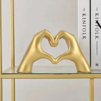 Escultura De Mano Y Corazón Dorado Para Sala De Estar Dormitorio Estilo Clásico Posmodernista Adorno Único Para Mujeres - details 0