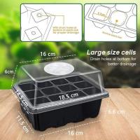 Mini bandeja para plantas de invernadero, 10 unidades, para Cultivo de Plantas, Caja de Cultivo para Vivero de Interior with Tapa, Green - details 0