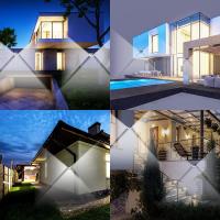 Lámpara De Pared Solar LED 100 LEDs Con Sensor De Movimiento Impermeable Para Exterior Jardín Patio Luz De Muralla Contemporánea - details 3