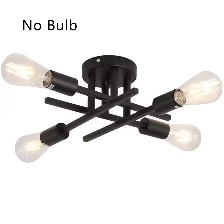Lámpara De Techo Pendente Nórdica Minimalista LED Para Dormitorios Y Salones En Negro Y Oro Decoración De Iluminación - 1