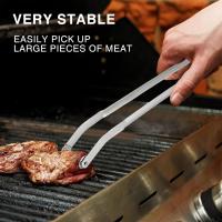 Pinzas para dar vuelta a las salchichas de barbacoa, pinzas para salchichas de barbacoa, pinzas para barbacoa de mango largo, pinzas para parrilla, pinzas para cocinar en la cocina - details 1