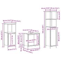 Set de muebles de baño de 3 piezas en roble ahumado y madera trabajada - details 7